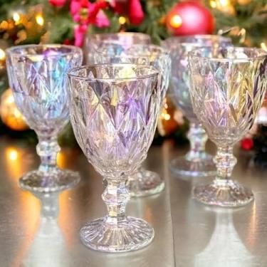 Imagem de Jogo 12 Taças de 330ml Vidro Azul ou Platinado Milbani Copo Resistente Transparente Imperial ou Kit Conjunto 6un (12, Platinado)