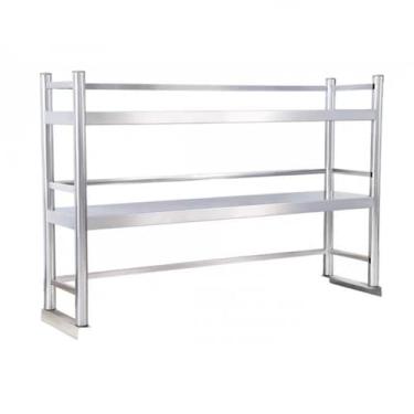 Imagem de Prateleira de aço inoxidável para mesa de trabalho de preparação, prateleiras de armazenamento de cozinha, bancada de suporte de micro-ondas (80 x 30 cm/12,4 x 4,5 pol., 2T)