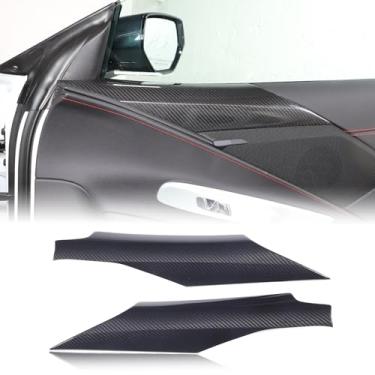 Imagem de Capa de acabamento de painel inferior de porta interna de fibra de carbono genuína compatível com Chevrolet Corvette C8 2020-2024, painel interno da porta painel de apoio de braço guarnição do painel