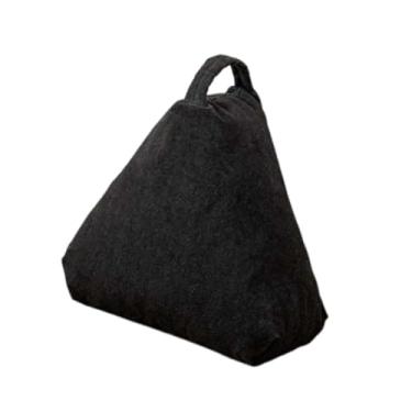 Imagem de Fenteer Almofada decorativa triangular para assento, almofada macia e confortável para usar no chão, cadeira, cama, para adultos, escritório e férias, Preto
