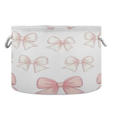 Imagem de SEHANY Cesta de armazenamento redonda grande com alça de corda, cesto de roupa suja de lona para armazenamento de cobertores, cesta de armazenamento infantil para quarto de banho, decoração de