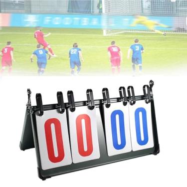 Imagem de uhyOHF Placar de 4 dígitos 1-99, flipper portátil de mesa para voleibol, basquete, tênis de mesa, qualquer esporte competitivo (37 cm/14,57 pol) (