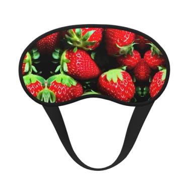 Imagem de Máscara de dormir blackout com estampa de morango, máscara para os olhos, leve, macia, para dormir, meditação, viagem, ioga