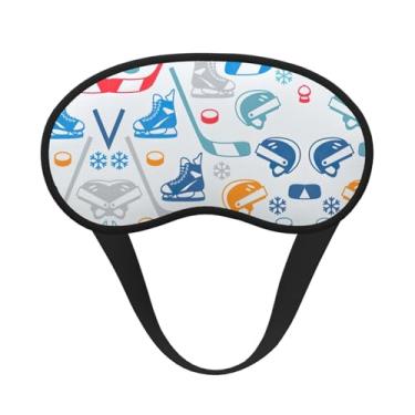 Imagem de Máscara de dormir blackout com estampa criativa de elementos de hóquei, máscara para os olhos, leve, macia, para dormir, meditação, viagem, ioga