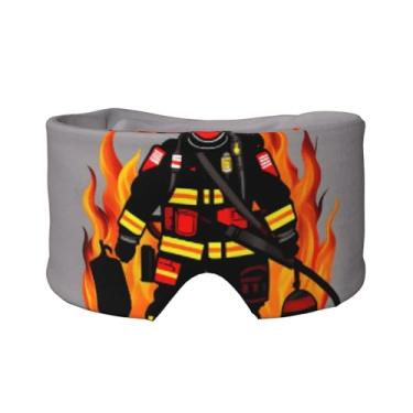 Imagem de Máscara de proteção para olhos e orelhas com estampa de bombeiro bombeiro, respirável, ajustável, blecaute, confortável