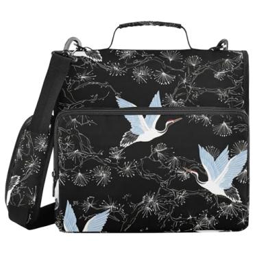 Imagem de Burbuja Pasta elegante para fichário com zíper com 3 anéis com lixa expansível e alça de ombro para laptop de 13 polegadas, vários bolsos para trabalho de escritório