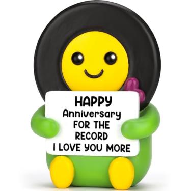 Imagem de Anniversary Her Him Gifts for Boyfriend Girlfriend Husband Wife Music Lover For the Record Card Figurine Decor 1 2 5 10 25 50 Years Anniversary Couple Gifts for BF Women Men Valentine's Day Christmas