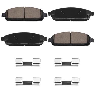 Imagem de HECHENQICHE Pastilhas de freio dianteiras de cerâmica com ferragens para Jeep Commander 2006-2010 e Grand Cherokee 2005-2010