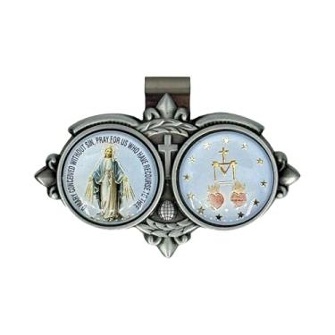 Imagem de Amazing Saints Miraculous Medal Acessório de clipe de viseira automática com bolsa de presente