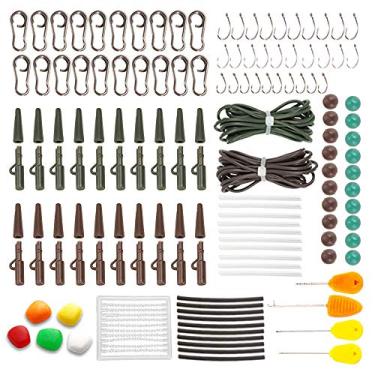 Imagem de 143PCS Caixa de Artigos Pesca para Carpa com Anzóis Rotativas Agulhas Isca Rigs Terminais Acessórios Terminal Versáteis e Peixes Grossos Ideal Polia Portland Aparelhos Corrente Proteção Máxima Nós Com