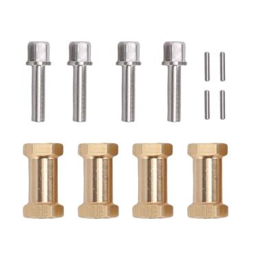 Imagem de RiToEasysports Cubos de Roda, Cubos de Roda de Latão de 12mm, Adaptador de Acionamento Sextavado Com Galvanoplastia, Estabilidade de Tração Aprimorada para 1/10 RC Crawler Axial SCX10 (GOLD)