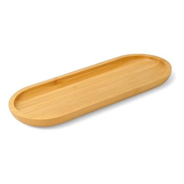 Imagem de Mimo Style Bandeja Oval Ecokitchen 44,5cm, Ideal Para Servir Petiscos, Cafés e Lanches, Objeto Produzido Inteiramente Em Bambu Ecológico. Pode Ser Utilizada Em Decoração e Organização de Ambiente