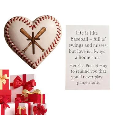Imagem de Abraço De Basebol - Lembrança de Incentivo em Forma de Coração | Cartão De Recordação De Incentivo - Para Jogadores Colecionadores Torneios Aniversário Dias De Jogo Campos De