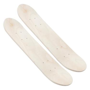 Imagem de NUOBESTY Deck de skate, 2 peças de 69,5 cm em branco para skate de madeira sem acabamento, placa de skate grafite para iniciantes e entusiastas esportivos, decoração de casa pintável DIY