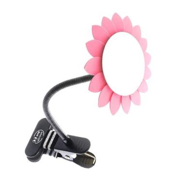 Imagem de Relógio de espelho convexo de mesa e cubículo com clip-on Rback Pink F