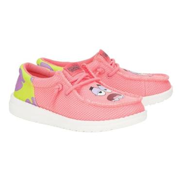Imagem de Hey Dude Boy's Wally Funk Bob Esponja (criança pequena) Slip-On, Rosa/verde, 18