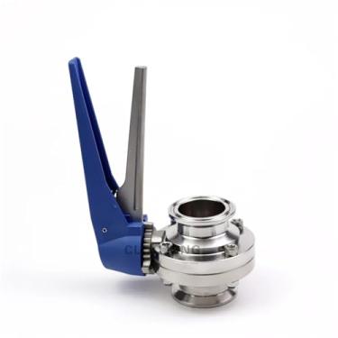 Imagem de Válvula sanitária de 3/10.2 cm 2.5 cm 1-1/10.2 cm 1-1/5.1 cm 5.1 cm OD 304 Ferrule OD 3.8 cm 5.1 cm Fit Tri Clamp com alça de gatilho de aperto 1 peça (virola de 32 mm 50,5)