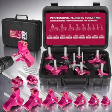 Imagem de Kit de alargador de tubo de PVC com lâminas triplas de carboneto de tungstênio (alargamento 6x mais rápido) – Serve para tubos de 1/5.1 cm, 3/10.2 cm, 2.5 cm, 1-1/10.2 cm, 1-1/5.1 cm, 5.1 cm, 2-1/5.1