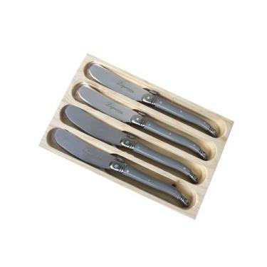 Imagem de Conjunto De 4 Facas Luxo Manteiga Bandeja De Madeira - Cinza - La Tour