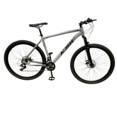Imagem de Bicicleta Aro 29 KSW XLT 21 V MTB Index Disco Mecânico Suspensão 80mm Unissex (Cinza/Preto, 19)