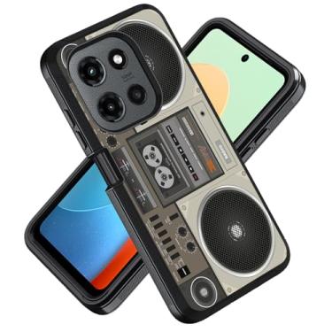 Imagem de ZXHSBROK Capa para celular Moto G Stylus 5G 2025, capa protetora contra quedas à prova de choque de grau militar 3 camadas para Motorola Moto G Stylus 5G 2025, rádio retrô