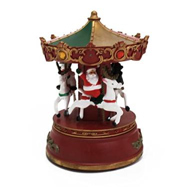 Imagem de Enfeite Natalino Musical Movimento Carrossel com 9 unidadesLED´s – Enfeite natalino trabalhado – adicione um toque especial de charme e alegria à sua árvore e ambientes