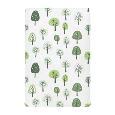 Imagem de SEHANY Lençóis de berço de árvore de Natal para meninos e meninas, de microfibra macia, respirável, 78 x 99 cm, lençol com elástico para berço padrão e colchão infantil