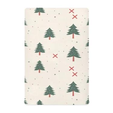 Imagem de Wassud Jogo de lençol para berço de árvore de Natal para meninos e meninas, respirável, neutro, 68 x 99 cm