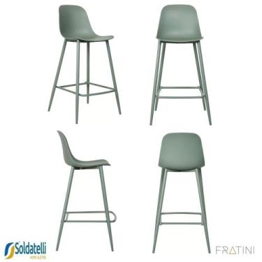 Imagem de Kit 4 Banquetas Miami Alta 101cm Várias Cores - Fratini, Verde Oliva