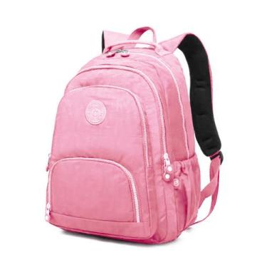 Imagem de Mochila Feminina Nylon Estilosa Impermeavel Grande - Multineos, Rose