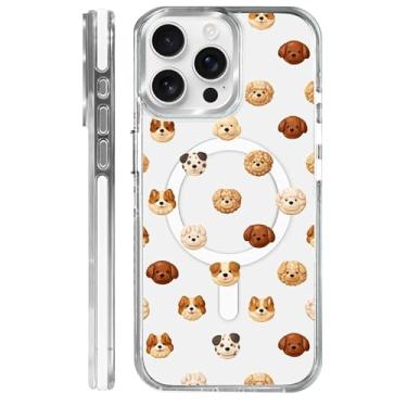 Imagem de Goodsprout Capa para iPhone 14 Pro, compatível com MagSafe. O silicone TPU transparente protege a capa de telefone de quedas, escorregões e impressões digitais. Colagem de filhote de biscoito creme