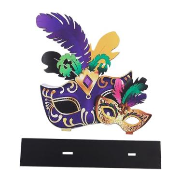 Imagem de Mardi Gras Mesa Decoração Sinais Mardi Gras Mesa Centros de Mesa Dupla Sinal de Máscara Decorações de Baile de Máscaras para Jantar