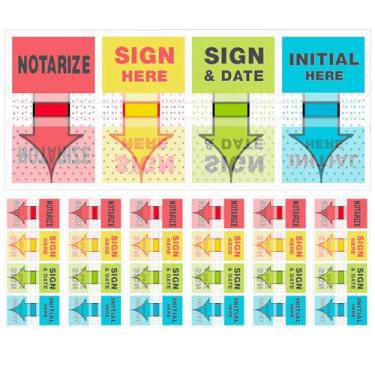 Imagem de Adesivos Sign Here Tabs 560 peças Sign Here para documentos, cadernos, casa, escritório, material escolar (4 cores)
