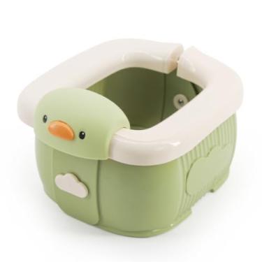 Imagem de CUOFYUNL Assento sanitário dobrável para crianças, portátil, leve, confortável, à prova de vazamentos, para treinamento, para crianças e bebês (Verde)