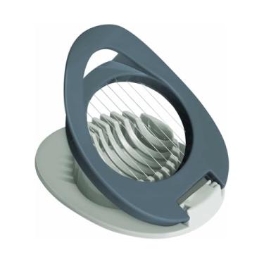 Imagem de Fatiador de Ovos com Fio Aço Inoxidável Cortador Multifuncional para Cortar Cozidos Presunto Bananas Morangos Forma Uniforme Fácil Alça Larga Fundo Côncavo Auxiliar Cozinha PP Seguro Uso Limpar Armaze