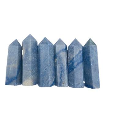 Imagem de Decoração de casa 1 peça pedra de cristal natural pontos de pagode de cristal azul podem ser usados para decoração de cristal (tamanho: 9-10 cm)