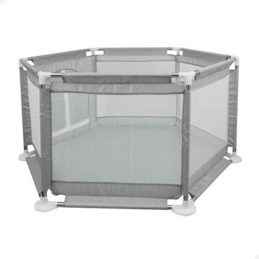 Imagem de Cercadinho Bebê Infantil Chiqueirinho Criança Baby Bear Pequeno, Cinza