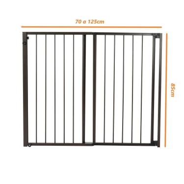 Imagem de Portão Segurança Cachorro Criança Largura 70 A 125Cm Marrom