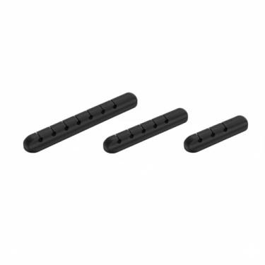 Imagem de Pacote com 3 clipes de cabo pretos com 3/5/7 compartimentos, organizador de cabos, suporte de fio USB para mesa, casa, escritório, carro