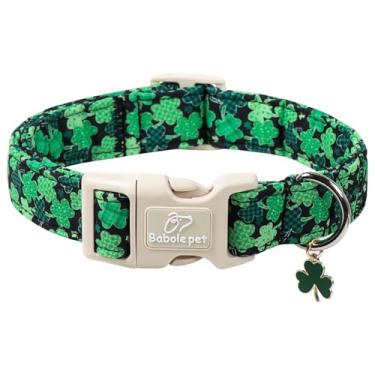 Imagem de Babole Pet Coleira de Dia de São Patrício para Cachorros Pequenos - Coleiras de Trevo da Sorte Verde, Leves Ajustáveis para Festivais Irlandeses com Fivela de Liberação Rápida PP