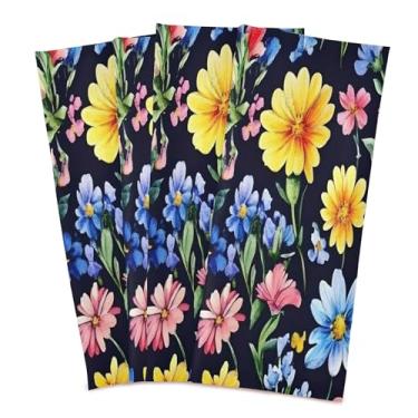 Imagem de xigua Conjunto de 6 panos de prato de cozinha florais em aquarela, macios e altamente absorventes de secagem rápida para limpeza de pratos e limpeza à mão, 71 x 45 cm