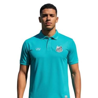 Imagem de Camiseta Masculina Polo Adulto Santos Cor:AzulTamanho:GGGenero:Masculi