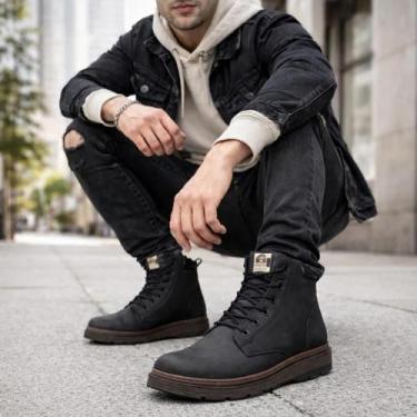 Imagem de Bota Coturno Masculino, Botina com Solado Borracha Ferraroni, Confortá