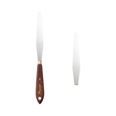 Imagem de Espátula Flexível De Aço Inoxidável Com Cabo De Madeira Para Pintura, 