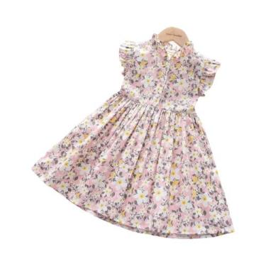Imagem de Vestidos Casuais Com Estampa Floral Para Meninas De 2 a 6 Anos, Verão 