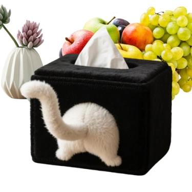 Imagem de Porta-lenços, dispensador de guardanapo de bumbum de gato, suporte de lenços de bumbum de gato - para banheiro, bancada, quarto, cômodas, apartamentos, hotéis, viagens, acampamento
