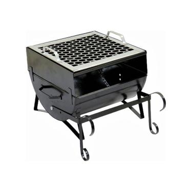 Imagem de Churrasqueira Náutica Aço Carbono Com Grelha Inox 30X28X24Cm