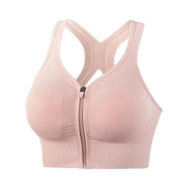 Imagem de Sutiã Esportivo Feminino Para Corrida Com Zíper Frontal, Antichoque, R