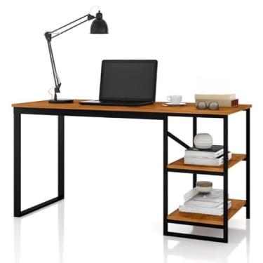Imagem de Mesa Home Office com Prateleiras de Metal | Escrivaninha Industrial para Computador 120cm