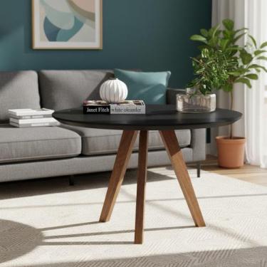 Imagem de Mesa Dubai Centro Redonda Em Madeira Rustica Para Hall Sala - Decor, P